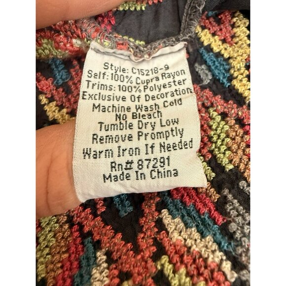 Johnny Was Moni Cupro Blouse Multi Color With Intricate Embroidery Boho Size Med - Picture 14 of 14